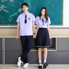批发中小学生学院风班服JK衬衣短袖毕业照表演服