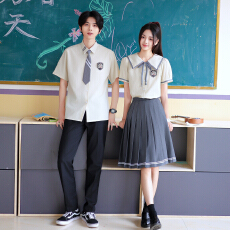 批发中小学生高中生毕业照班服表演服短袖套装