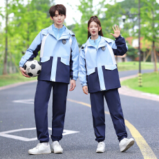 批发秋季新款冲锋衣中小学生运动会班服三四件套学院风校服