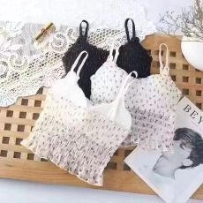 批发小清新碎花吊带上衣夏外穿设计感短款抹胸内搭甜美<b class='q'>可爱</b>无袖背心女