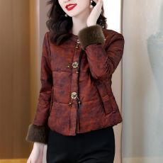 批发新中式国风羽绒棉服妈妈冬装2025新款唐装棉袄女秋冬洋气<b class='q'>棉衣</b>外套