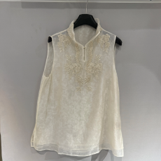 批发<b class='q'>欧洲站</b>2026春季<b class='q'>新款</b>立领钉珠刺绣花纹高级感新中式无袖休闲马甲女