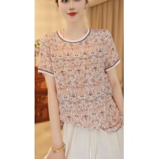 批发杭州高端<b class='q'>真丝</b>衬衫<b class='q'>女</b>士2026夏季新款小衫印花洋气桑蚕丝<b class='q'>上衣</b>