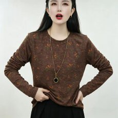 批发柔软亲肤打底<b class='q'>T</b>恤衫秋季显瘦弹力上衣J休闲百搭减龄妈妈外穿内搭