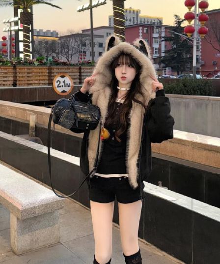 좌 산 조각 털이 많은 모피 칼라 면 의류 재킷 남녀 털이 있고 두꺼운 재킷 아메리칸 cleanfit 겨울 면 옷