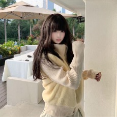批发2026袖子可拆卸环保<b class='q'>皮草</b>拼接马甲<b class='q'>女</b>冬季毛绒两穿棉外套<b class='q'>女</b>