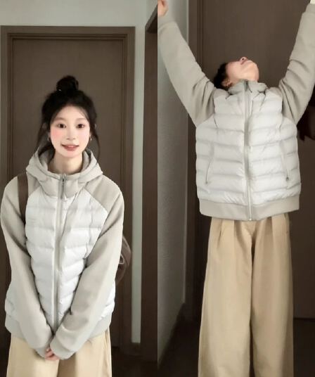다용도 그레이트 과소 평가 얇은 갈비 살 면 의류 소녀 달콤함 2026 년 가을 겨울 새로운 면 옷 목화 진딧물 재킷