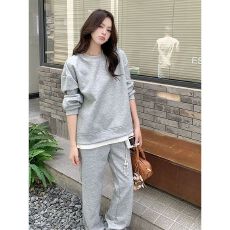 批发2025超火两件套秋装<b class='q'>女</b>假两件<b class='q'>卫衣</b>阔腿裤子休闲运动春秋穿搭一整套