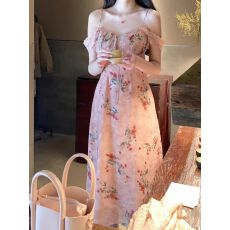 批发新中式复古吊带碎花连衣裙<b class='q'>女</b>夏季国风优雅气质纯欲性感<b class='q'>女</b>人味裙子