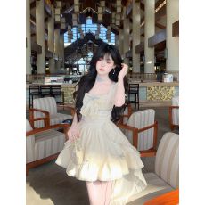 批发Blovelan白羽晴澜 甜美立体提花拖尾氛围感蓬蓬公主<b class='q'>连衣裙</b>生日裙