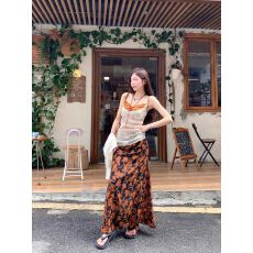 批发法式碎花大摆伞裙气质显瘦a字半身裙小个子垂坠感<b class='q'>中长款</b>裙子女士