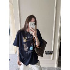 批发220克纯棉欧韩时尚设计小狗新款上衣印花短袖T恤<b class='q'>女</b>