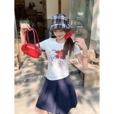 批发爆款纯棉短袖T恤女辣妹ins2025韩版夏季新款修身纯欲百搭印花上衣