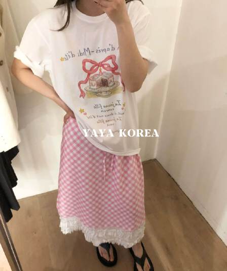 한국 동대문 여름 새로운 캐주얼 루즈핏 레트로 재미있는 프린트 다용도 라운드 넥 반팔 맨위 티셔츠 여성