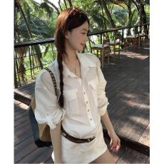 批发白色衬衫夏季防晒<b class='q'>女款</b>2026新款小资别致上衣长袖设计感