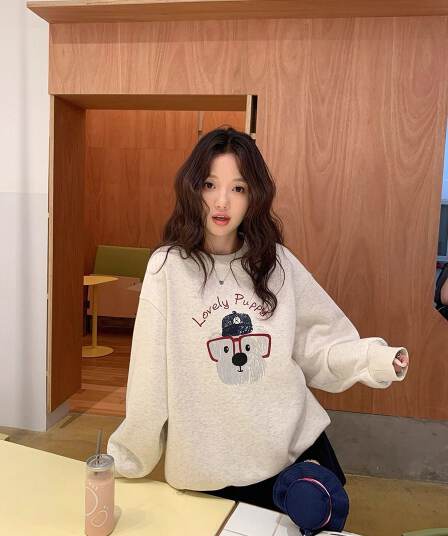 2026 한국 스타일 새로운 가을 겨울 의류 맨위 oversize 라운드 넥 후드티 트렌디 ins 여성