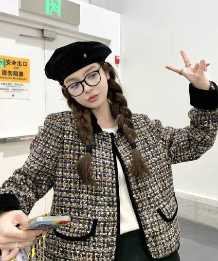 분위기 센스 부드러운 바람 프랑스식 작은 샤넬 스타일 쇼트 스타일 재킷 맨위 여성 봄 새로운 작은 키 슬림해 보이는 품격 재킷