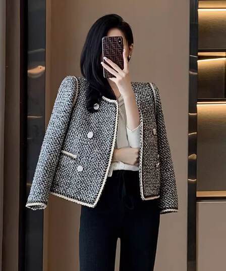 2026 새로운 프랑스식 고급 센스 빛 럭셔리 고급 작은 키 Chic chic 작은 샤넬 스타일 정장 여성 코트 봄 가을