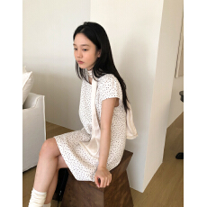 韩风ins温柔碎花短袖宽松娃娃裙可外穿家居连衣裙