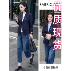 批发韩版休闲西装外套女<b class='q'>秋</b>季2025新款大码胖mm显瘦气质高级感西服