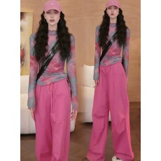 批发时尚套<b class='q'>装</b>女2025春季新款洋气<b class='q'>显瘦</b>印花T恤工<b class='q'>装</b>阔腿<b class='q'>裤</b><b class='q'>休闲</b>两件套潮