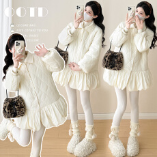 批发实拍现~<b class='q'>孕妇</b><b class='q'>冬装</b>裙摆棉服女新款加厚保暖甜美小个子棉衣短外套