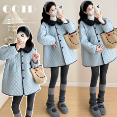 批发实拍现~孕妇装冬装新款棉服外套宽松遮肚子棉袄