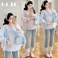 批发实拍2026新品孕妇新款衬衫上衣高级感穿搭孕妇春装