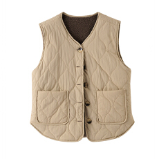 批发实拍2025秋冬外搭叠穿坎肩羊羔绒马夹背心外套两面穿羊羔毛马甲女