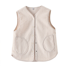 批发实拍秋冬叠穿坎肩两面穿灯芯绒马夹保暖背心外套双面羊羔绒马甲女