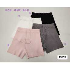 批发2025年秋冬韩系简约风高腰秋冬新款高腰坑条显瘦系带短<b class='q'>裤</b>