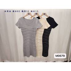 批发2026年夏季新款百搭洋气时尚东大门气质条纹修身显身材百搭<b class='q'>连衣裙</b>