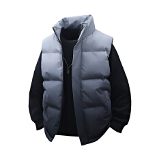 批发新款渐变色棉衣马甲户外防寒无袖立领棉服外套潮流百搭休闲马甲