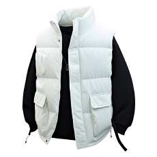 批发秋<b class='q'>冬</b>新款多口袋马甲户外防寒无袖立领棉服外套潮流百搭工装棉马甲