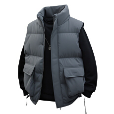 批发秋<b class='q'>冬</b>新款多口袋马甲户外防寒无袖立领棉服外套潮流百搭工装棉马甲