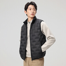 批发新国标90绒跨境户外运动轻薄羽绒马甲<b class='q'>男</b>士无帽立领羽绒保暖<b class='q'>背心</b>