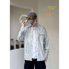 批发高品质春秋纯棉男士青少年百搭宽松休闲复古条纹<b class='q'>衬衫</b>长袖外套