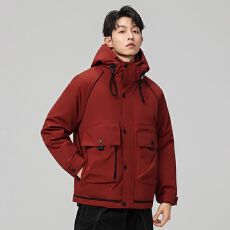 批发白鸭绒高品质跨境户外山系男士直播爆款连帽保暖羽绒服<b class='q'>外套</b>