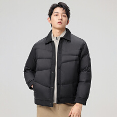 批发白鸭绒新款直播爆款高品质羽绒服男短款翻领户外运动保暖<b class='q'>外套</b>