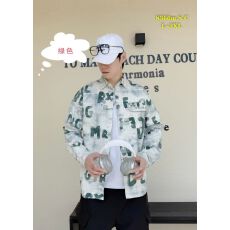 批发高品质春秋纯棉男士青少年透气时尚百搭宽松休闲印花<b class='q'>衬衫</b>长袖外套
