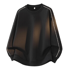 批发新款时尚百搭重磅大码潮流休闲简约线条圆领卫衣