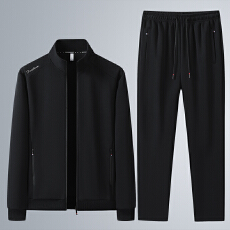 批发高品质春秋季运动套装男士透气纯棉宽松休闲卫衣卫裤两件套装