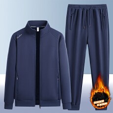 男休闲运动套装拉链开衫卫衣两件套装宽松大码加绒运动裤卫裤