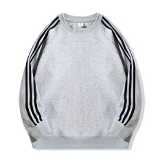 批发高品质棉情侣款三条杠卫衣男春秋季新款时尚百搭长袖圆领卫衣