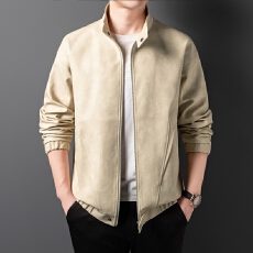 批发新款皮衣男女同款立领<b class='q'>商务</b><b class='q'>休闲</b>百搭宽松夹克复古简约春秋季外套