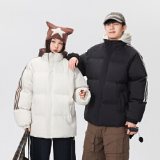 批发高品质冬季新款中青年保暖加厚面包服宽松加绒外套棉袄情侣装