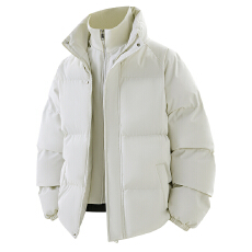 批发高品质纯色棉衣冬季青年宽松大码加绒加厚棉服外套假两件情侣款