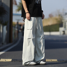 批发高品质纯棉工装裤男美式潮牌宽松痞帅多口袋四季潮流复古伞兵裤