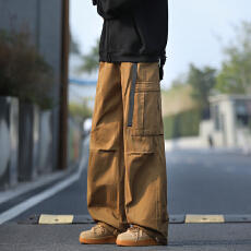 批发高品质四季日系纯棉工装裤男四季美式高街宽松春秋运动休长裤