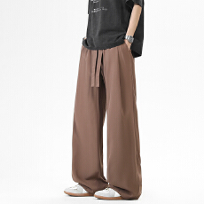 批发新款男士纯色春秋季高级垂感西装裤宽松直筒<b class='q'>休闲</b>裤四季款男款